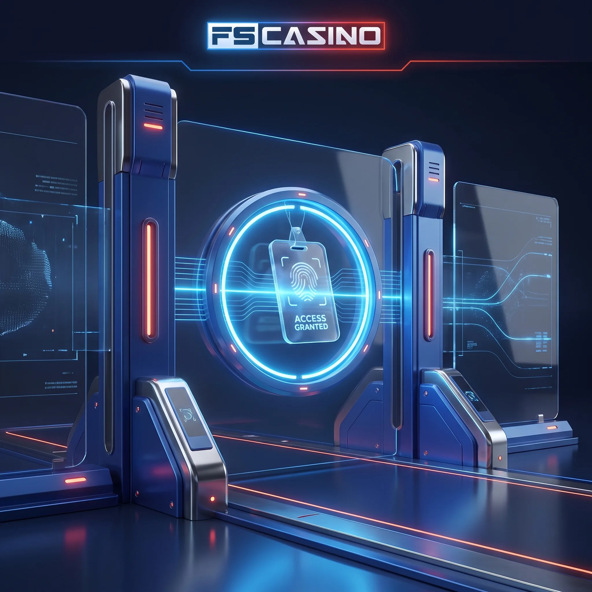 Digitaler Zugang mit Identitätsprüfung und FS Casino Logo